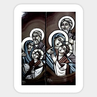 The Holy Family of Jesus - Alexandrian Iconographic Stories - By Amal Fomail Guirguis Sticker